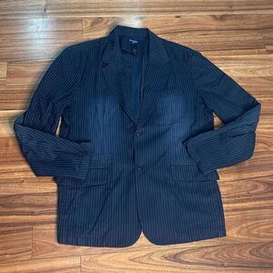 Vintage‎ men's guess pinstripe blazer style cotton jacket distressed worn look